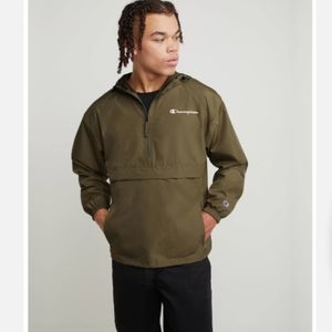 Champion • Men's Olive Stadium Packable Lightweight Windbreaker Pullover…